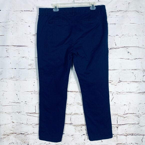 Tommy Hilfiger Navy Blue Slim Tapered Chino Pants Women’s 14 Office Casual - Picture 2 of 9